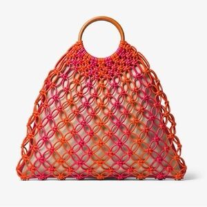 Michael Kors collection orange/pink leather cooper knotted ring tote *with tags
